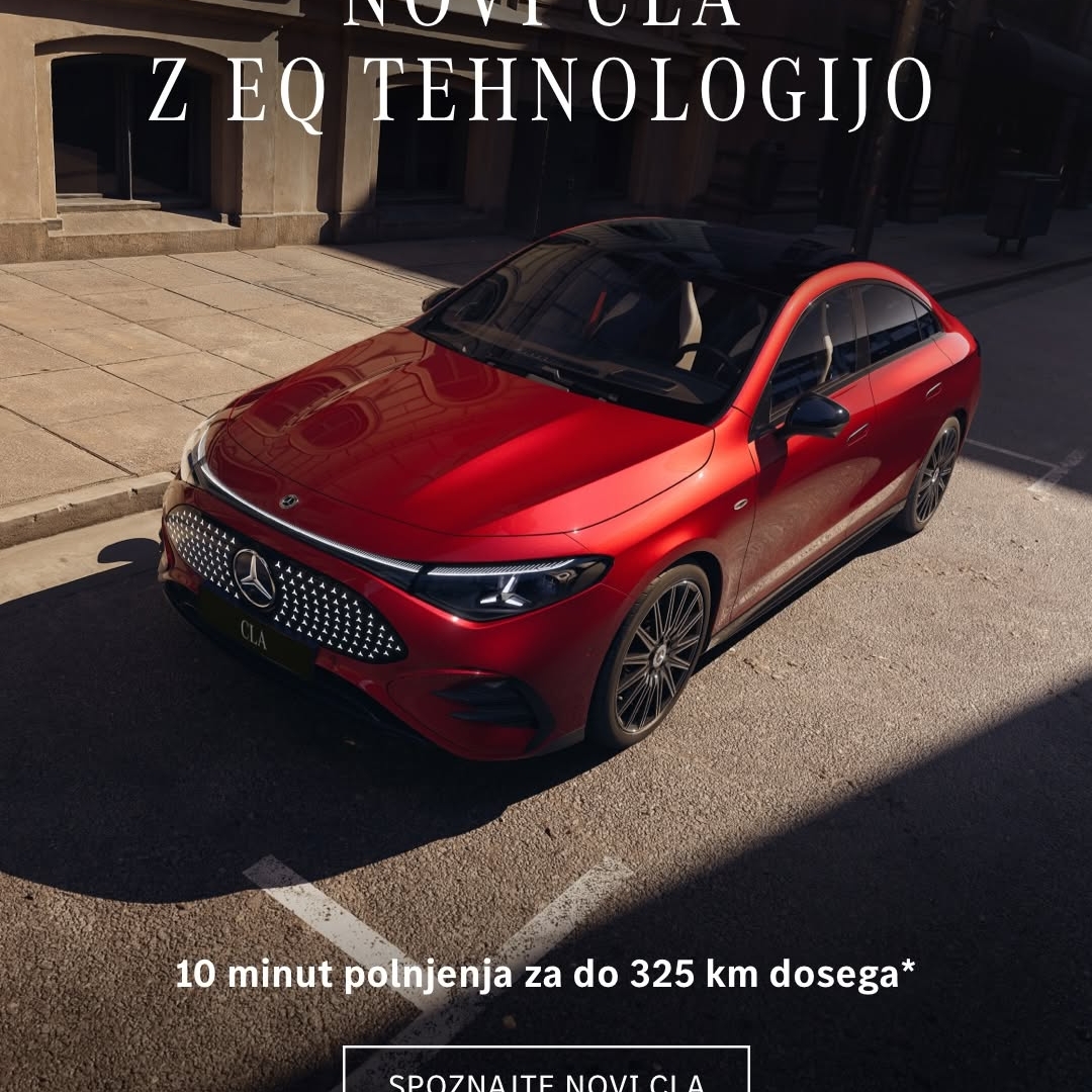 Novi CLA z EQ tehnologijo združuje športno eleganco, aerodinamično dovršenost in vrhunsko električno zmogljivost. Z inovativnim baterijskim sistemom in 800-voltnim polnjenjem do 320 kW omogoča do 325 km dosega v le desetih minutah polnjenja.