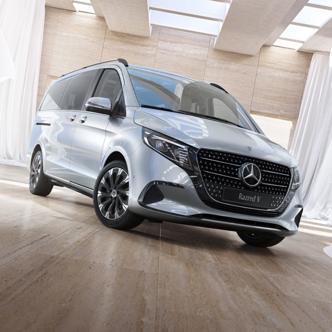 Premium udobje, prilagodljiv prostor in sodobna tehnologija za poslovne poti, prevoz potnikov in vsakodnevne izzive.
Spoznajte razred V v salonih Mercedes-Benz.